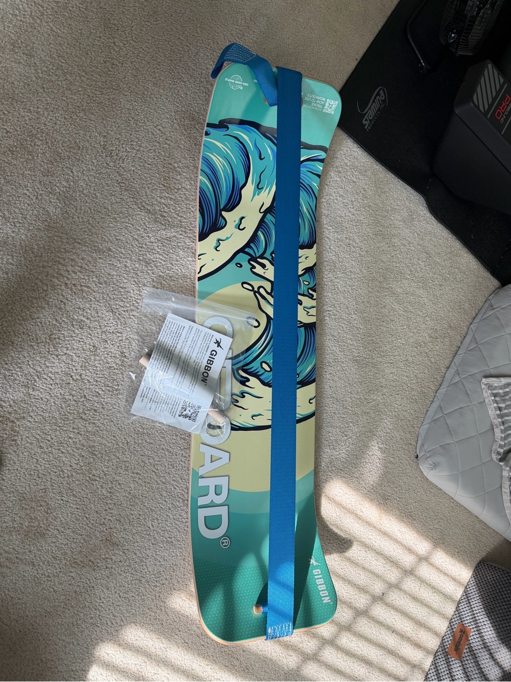 Gibbon Giboard Blue Wave Slackline Balance Board - Blue/Teal